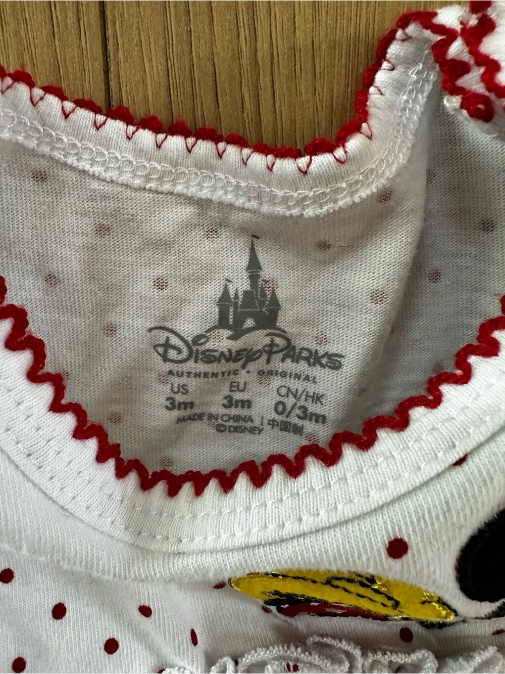 Disney Parks Authentic Minnie Mouse Red Polka Dot Bubble Dress Romper Size 3M